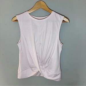 Apana Light Pink Twist Front Workout Top